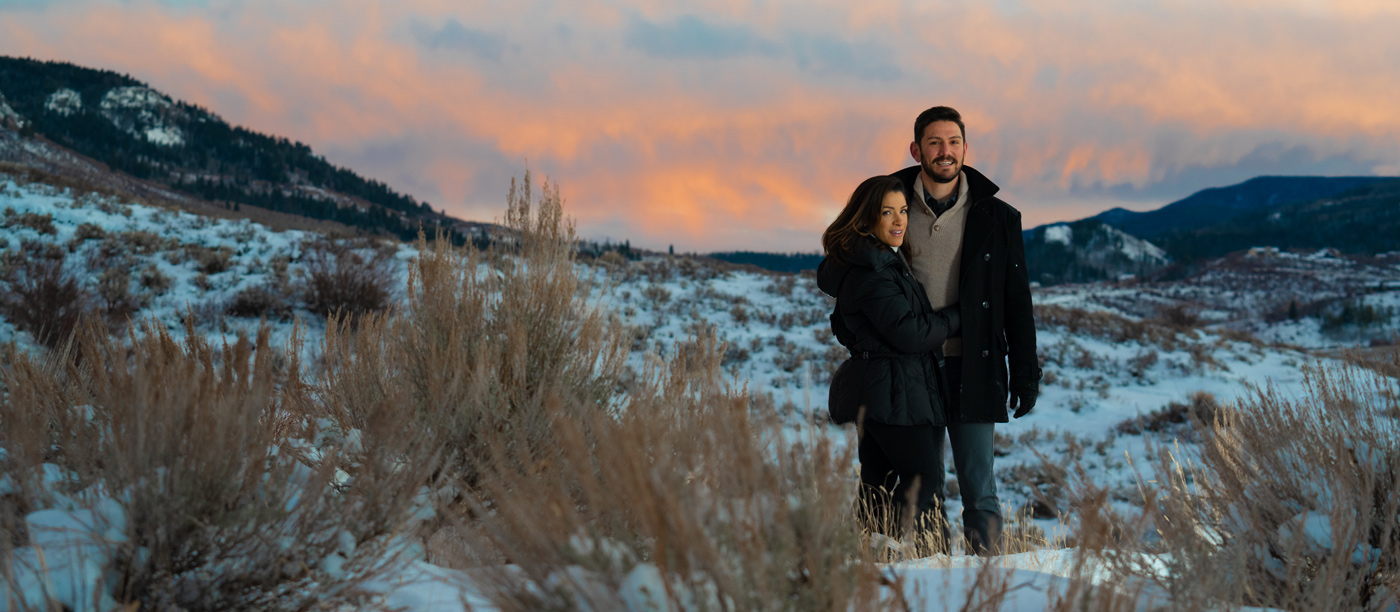 Couple's engagement shoot in Steamboat, CO