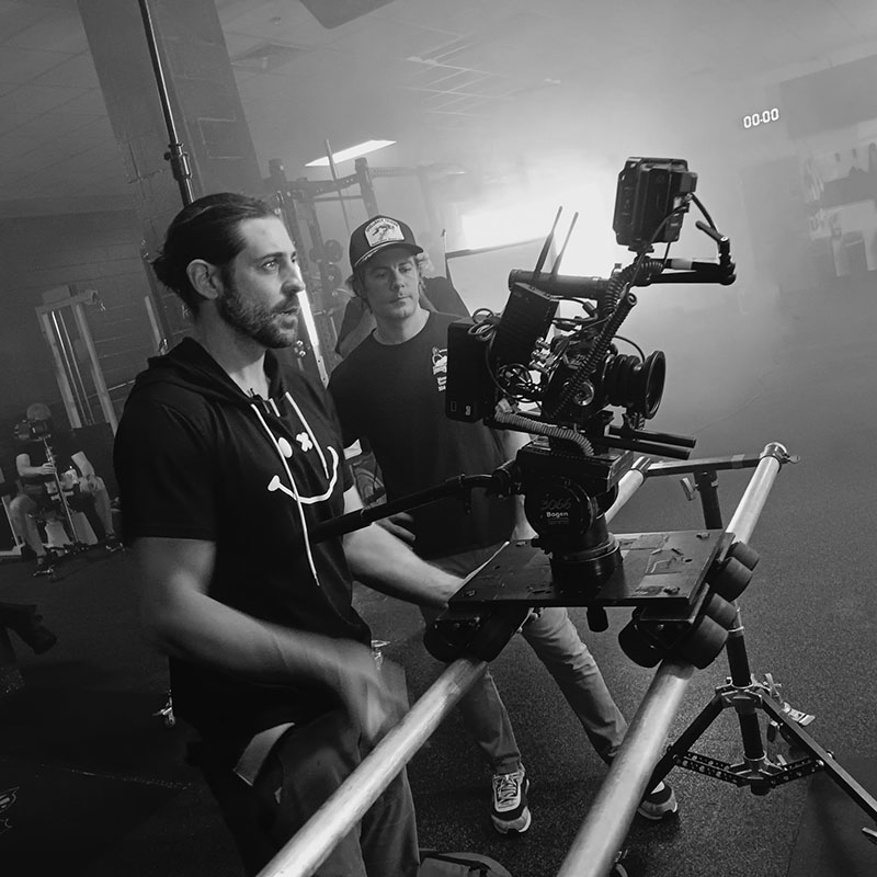 Crew lining up a shot